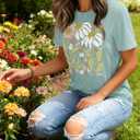 jusgai Women's Vintage Flowers Tshirts Floral Graphic Tees Wildflowers Shirts Summer Vacation Casual Short Sleeve Tops (XXL)