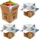 12" x 12" x 12" Insulated Shipping Boxes with Liner, 4-Pack Reusable Cooler Boxes with Foam Insulation Bags, Thermal Cold Mailing Boxes for Hot & Frozen Food, Shipping, Mailing, Packing