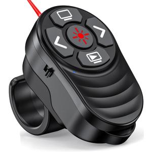 Dinofire USB Type C Wireless Presenter Remote Presentation Laser Pointer Finger Ring PowerPoint Clicker-Slide Advancer for Mac Laptop Class Office