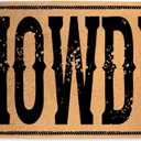 Western Farmhouse Howdy Doormat 17.7x29.5 Inch, Faux Coco Coir Doormat with Non-Slip PVC Backing, Modern Western Howdy Non-Slip Door Mat for Covered Outdoor Area Indoor Entryway Porch Home Decor