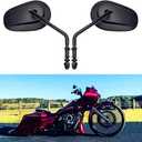Black Sportster Mirrors Long Stem for Harley Road King Street Electra Glide Road Glide Dyna Softail Rearview 1982-2018 2019 2020 2021