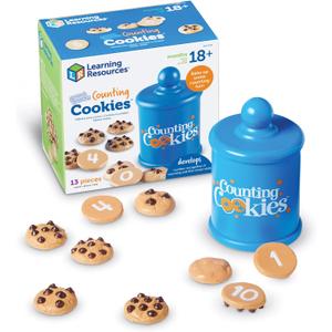 Learning Resources Smart Counting Cookies - Chocolate Chip Play Food, Preschool Activities, Toddler Sensory Toy, Play Kitchen Accessories, Sorting and Stacking, Fine Motor Numbers , Math Games