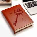 Witchcraft Gift Magic Key Leather Notebook Mysterious Witchy Gifts Witchcraft Lovers Gifts Halloween Party Gift Moon Phase Gift(A Key)