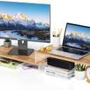 YGYQZ Adjustable Monitor Stand Riser, 9.4" ×19.3" Dual Monitor Desk Stand