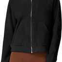 QINSEN Womens Full Zipper Hoodies Fleece Lined Collar Pullover Cozy Long Sleeve Sweatshirts M