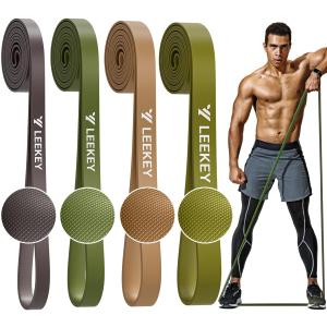 LEEKEY Resistance Bands Set for Pull-Up Assistance & Full-Body Training, Multi-Level Exercise Bands with Bag for Home Workouts, Physical Therapy, Strength Training (Men/Women) (5-85LB Green)