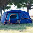 KTT Extra Large Tent 12-14 Person,Family Cabin Tents,2 Bay-Windows,2 Rooms and 3 Doors 3 Windows with Mesh,Waterproof,Straight Wall,Double Layer,Big Tent for Outdoor,Picnic,Camping