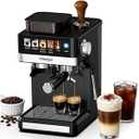 Espresso Machine with Grinder,20Bar Compact Espresso Maker with Steam Milk Frother,Coffee Maker for Home (black, medium)
