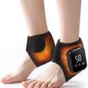 2PCS Cordless Ankle Heating Pads, Ankle Massager with Heat, Rechargeable Heated Foot Brace Wrap, 3 Vibration and Heating Modes, Auto Shut Off