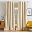 MIULEE Room Darkening Curtains Thermal Insulated Drapes Solid Window Treatment Set Grommet Top Light Blocking Blackout Curtain for Living Room/Bedroom 2 Panels 52 x 96 inch Cream Beige