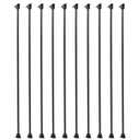 Balusters for Staircase Interior - Stair Railing Indoor Spindles, Iron Balusters Banister, Hollow Square, 1/2inch x 44inch, Plain Iron Balusters and Swivel Shoes (Pack of 10), Satin Black
