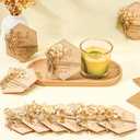 Geelin 24 Pcs Wedding Favors for Guests Bulk Wooden Floral Fridge Magnets Thank You for Celebrating with Us Party Decoration Guest Souvenirs for Wedding Party Bridal Favors(Hexagon)