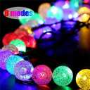 Uonlytech 2set Outdoor Solar Led String Lights Festival Lights for Garden Party Christmas Decor Bubble Balls Lighting Modes