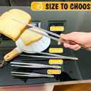 JETKONG Serving Tweezer Tongs 9-Inch Cooking Tweezers Kitchen Tweezers, Set of 3 (9 9 9 Inch, Silver)