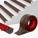 Vinyl Stair Nosing, Stair Edge Trim, Stair Edge Protector, Non-Slip Self Adhesive Stair Edge Protector Suitable for Indoor/Outdoor Stairs, Easy to Install, Non-Slip and Waterproof (Brown, 40FT)