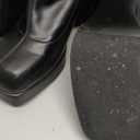 DOBOYG Knee High Boots Women Platform Chunky Block Heel Stretchy Square Toe Tall Patent Leather Long Boots, Size 40