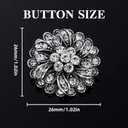 4 Pcs Sliver Rhinestone Buttons Crystal Embellishments for Clothing Jewelry Making DIY Decoration Bottons for Sewing Crafts Wedding Bridal(Button-3)