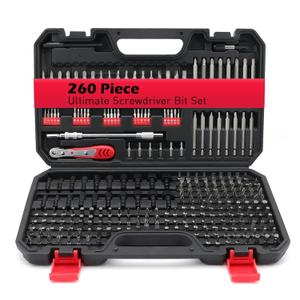 260-Piece Ultimate Precision Screwdriver Bit Set, Premium Security Bit Set Includes Magnetic Security Bits, Nut Driver, Ratchet Wrench and Bits Holder