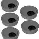 Signite 5 Pcs Plastic Desk Cable Grommet 2-1/2" Durable Desk Hole Cover for Wire Management, Desks Cord Grommet for Workstations, Tables, Countertops 60mm Hole Cover for Home/Office - (Light Grey)