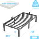 FUIOBYVV Twin Bed Frames with Round Corner Edge Legs, 14 Inch High 3500 lbs Heavy Duty Metal Platform Bed Frame Twin Size, No Box Spring Needed/Non-Slip/Steel Slat Support/Noise Free