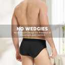 BAMBOO COOL Men's Tagless Briefs Coverd Waistband Comfort Soft Underwear with Contour Pouch Breathable Underpants, Multipacks (Black, M)