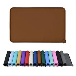 Waterproof Pet Feeding Mat with High Raised Edges, Heavier and Thicker Placemats for Cat Dog Water Bowl with BPA Free, Dogs Cats Food Mats for Messy Drinkers to Prevent Spill and Protect Floors (28" x 18")