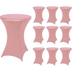 FestiCorp Small Round Tablecloth Fitted Cocktail Table Covers 32x43 Inch, 30-32 inches diameter x 40-43 inches height