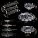6 Pcs Acrylic Dessert Stands Set Include Display Risers Cupcake Tower and Clear Round Dessert Trays Cake Table Holder for Wedding Baby Shower Decoration(Novel Style)