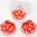 Resin Cute Succulent Business Card Holder for Desk, Stylish Desk Organizer, Vertical Display Stand for Office/Store/ Weddings/Tabletop, Unique Gift and Decor for Name Cards (3 Orange Packs)