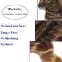 Brown Blonde Ombre Ocean Wave Crochet Hair 9 Inch Curly Braiding Ocean Wave Hair 7 Packs Deep Wave Short Wavy Crochet Braids Synthetic Hair Extensions for Women