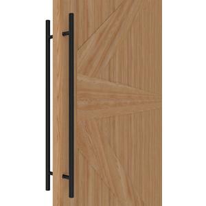 Matte Black Round Barn Door Handles 12"/24"/36"/48"/59'', Pull Push Long French Door Handle Double Sided, Large Front Exterior Shower Door Pull Handles,  36inch / 90cm