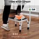 VEVOR Step Stool 1-Step 330lbs Capacity, 3 Adjustable Height with Handle Steel Step Ladder, Portable Toddler Step Stools for Adults, Non-Slip Sturdy Step Ladders for Office, RVs, Pets