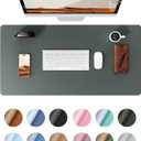 YSAGi Leather Desk Protector, Office Mat, Large Mouse Mat, Non-Slip PU Leather Blotter, Laptop Desk, Waterproof Writing Pad for Office and Home (Dark Green, 31.5" x 15.8")