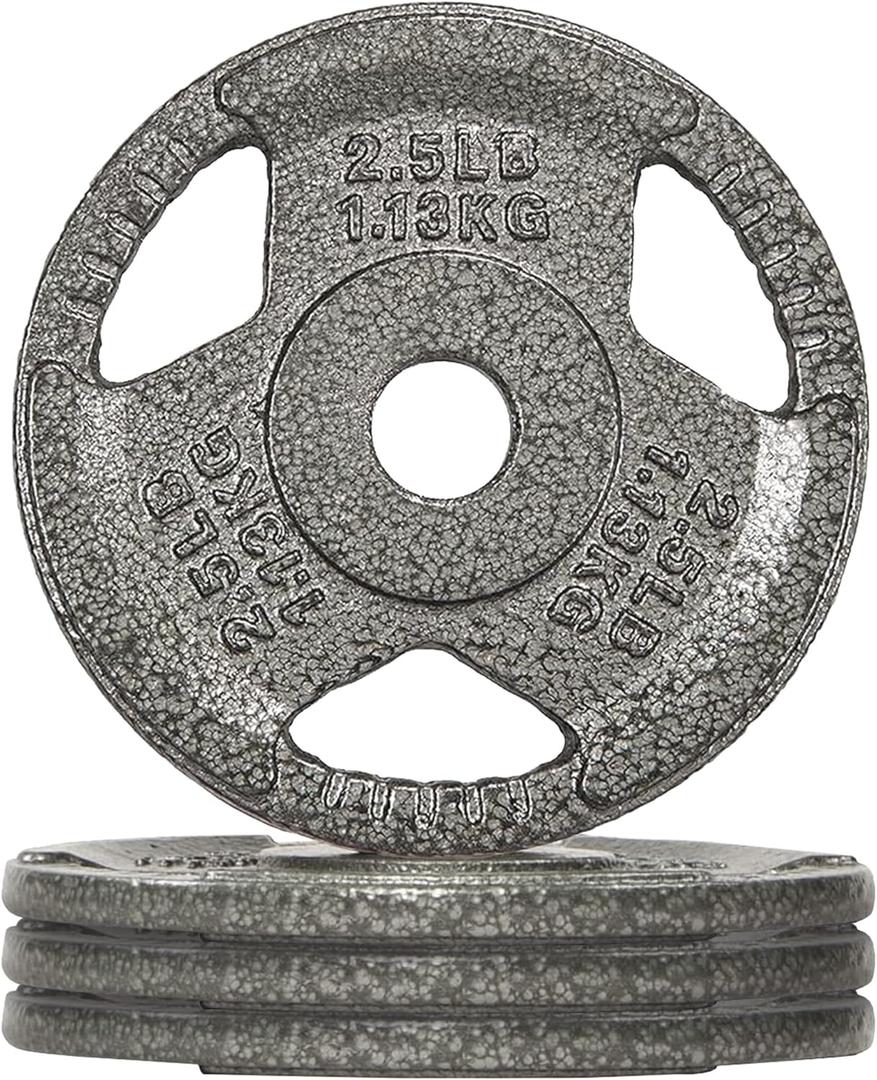 Fitvids Cast Iron 1-Inch Standard Weight Plate for Strength Training & Weightlifting, Multiple Weights 2.5LB (Set of 4)