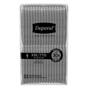 Depend Fresh Protection Adult Incontinence Underwear for Men, Disposable, Maximum, Extra-Extra-Large, Grey, 44 Count