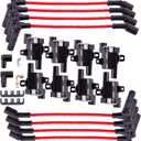 MAS Set of 8 Round Ignition Coils Pack UF262 & 748UU 8.5mm Spark Plug Wire Set Compatible with Chevy Hummer H2 Cadillac GMC Yukon Silverado Sierra 1500 4.8L 5.3L 6.0L Replacement for C1512 D585