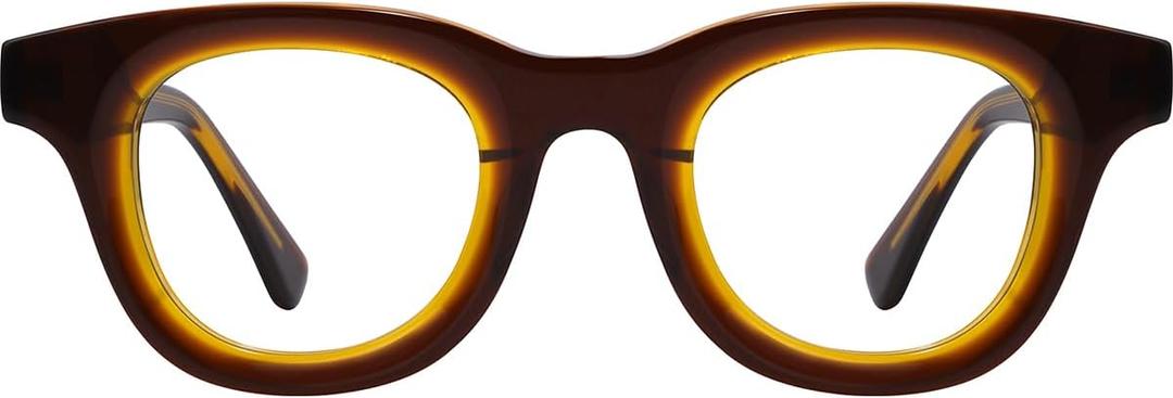 Blue Light Blocking Glasses - Anti Glare & Eyestrain, 99% Filter, Lightweight Acetate Frame for Gaming/Office/Reading (A01 Brown)