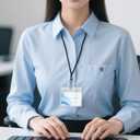 10 Pack Vertical Id Card Holder with Black Lanyard - Waterproof Resealable Zip Name Tag Badge Holders for Id Cards and Tags