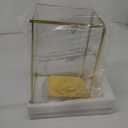 NCYP Small 10.2" x 5.9" x 7.9" Glass Cards Box with Slot and Lock for Wedding Reception - Home Birthdays Party Geometric Decorative, Gold - Slot Length 6.3 Inches (Glass Box Only)