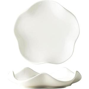 2Pcs Ceramic Spoon Rest Ladle Rest Wavy Edge Ceramic Coffee Spoon Rest Tray Teaspoon Soup Spoon Holder Kitchen Utensil Rest for Restaurant Home Party Use, White