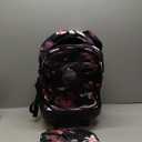 3Pcs Rolling Backpack for Girls Women, Travel Roller Backpacks with Wheels for Adults, Teens College Rose Wheeled Bookbag with Lunch Box (Black)