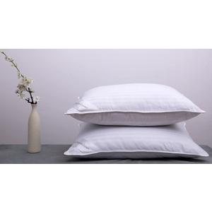 Goose Down Feather Bed Pillows for Sleeping Hotel Collection Queen Pair Pillows Stripe White Queen Set of 2 Pillows