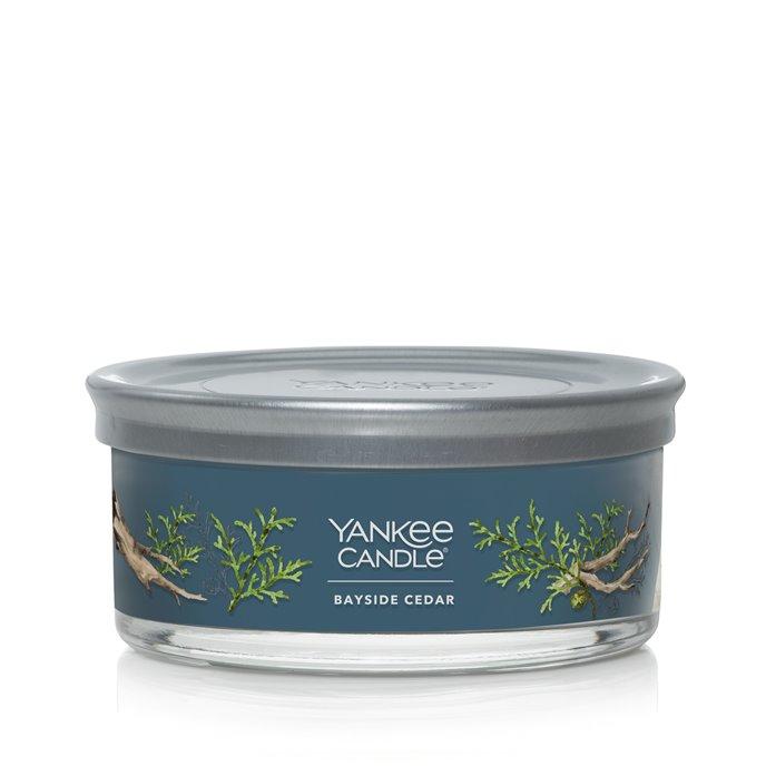Yankee Candle Bayside Cedar Scented, Signature 12oz Medium Tumbler 5-Wick Candle, Over 16 Hours of Burn Time