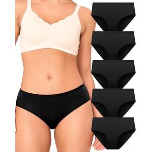 BAMBOO COOL Womens Underwear Breathable Moisture-Wicking Briefs Hipster Ladies Panties, 4-Pack