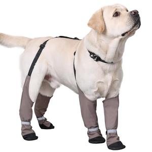 Dog Suspender Boots, Warm Dog Paw Protectors, Waterproof Doggy Booties for Winter, Anti-Slip Reflective Pet Shoes Snow Boots for Outdoor Walking,Hiking, Sandy, Muddy (Large)