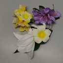 HAIMEIKANG Hair Clip, 3 Pieces Hawaiian Flower Hair Pins - Artificial Tropical Flower Hair Accessories for Women in White, Yellow, Purple (3 Count, 1 Package)
