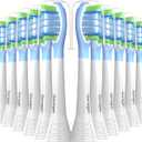 Toothbrush Heads Compatible with Philips Sonicare C3 C2 G3 A3 W2 Replacement Heads, 12 Pack Brush Heads Compatible with Philips Sonicare Snap-On Toothbrush Handles, White