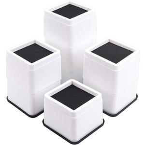 BTSDhome Bed Risers 3 or 6 Inch Heavy Duty Stackable Furniture Risers for Sofas Table Couch Chair Bed Raisers Set of 8 White