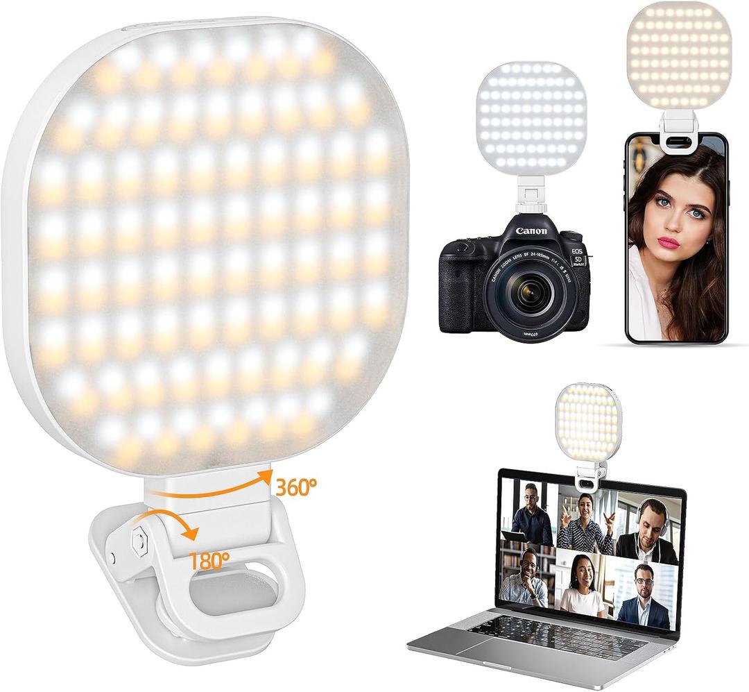 SONEE Selfie Light, 142 LED Phone Light High Power Rechargeable Amazon Video Conference Fill Light, Portable Light with 2 Clips, 3 Light Modes for Camera, iPhone, Laptop, Makeup, TikTok, Vlog, XJ78 (XJ78)