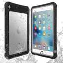 AICase IPad Mini 4/IPad Mini 5 Waterproof Case, High Touch Sensitivity ID IP68 360 Degree Shockproof Protective Cover with Kickstand (Black)